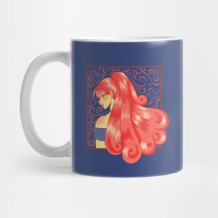girl with long pink hair Mug